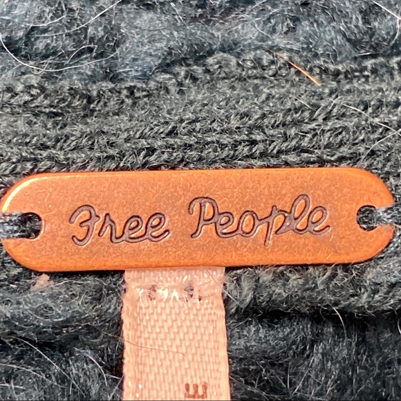 Free People Green Cropped Sweater Alpaca Wool Blend  Knit Size Small Petite - Picture 14 of 15